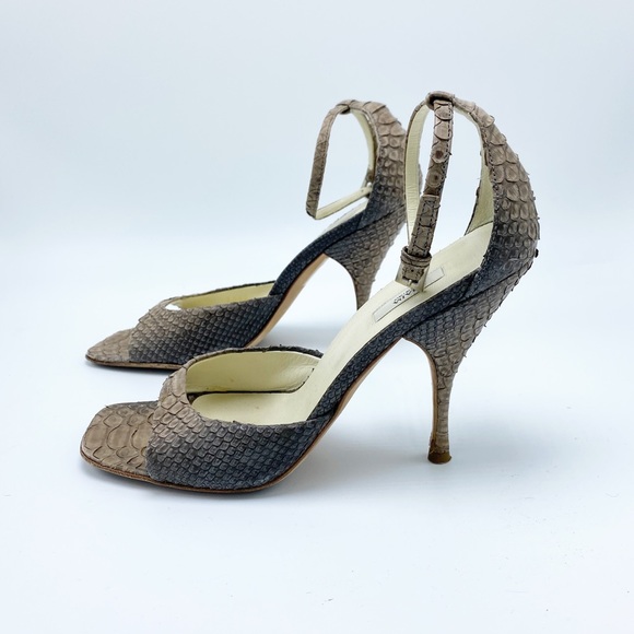 Prada ๐ Snakeskin Square toe Sandals fits like a 36.5/ 6.5 Y2K - Picture 2 of 7